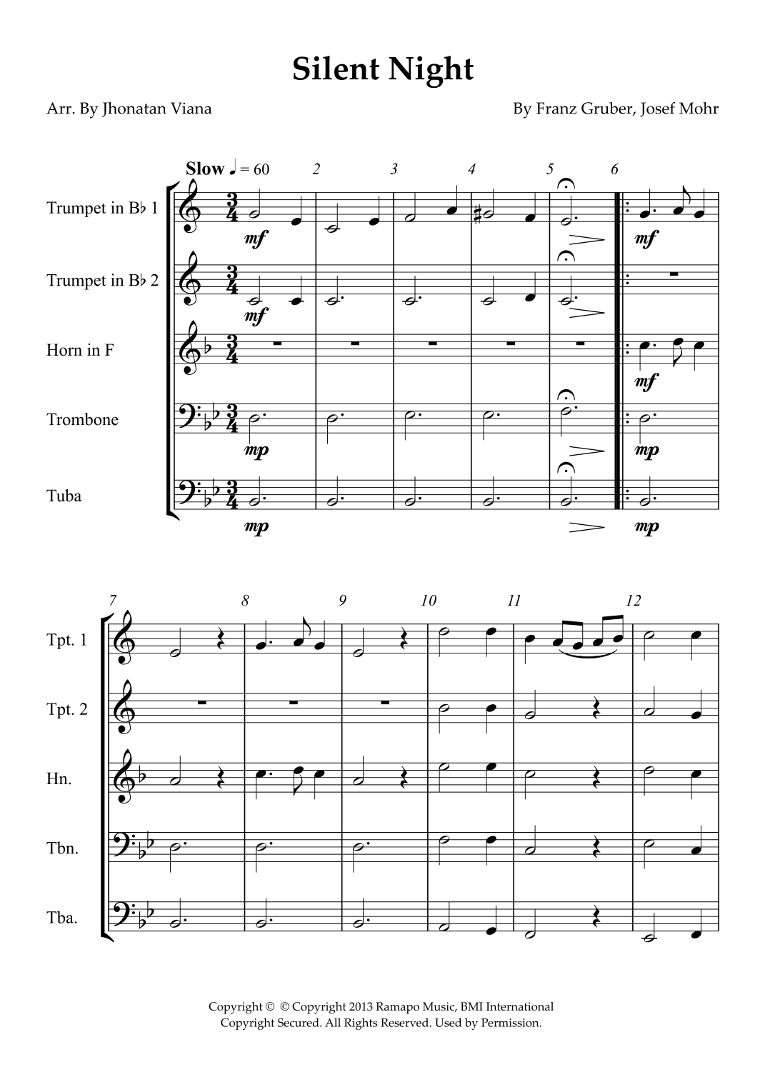 Silent Night (arr. Jhonatan Lucio Viana)