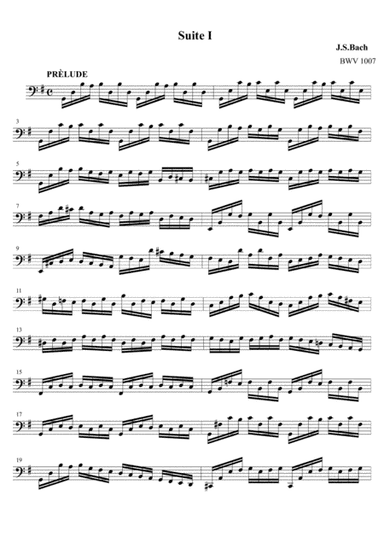 Cello Suite No.1 in G Major (arr. Master music)