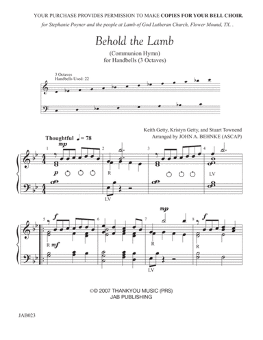Behold The Lamb (communion Hymn) (arr. John A. Behnke)