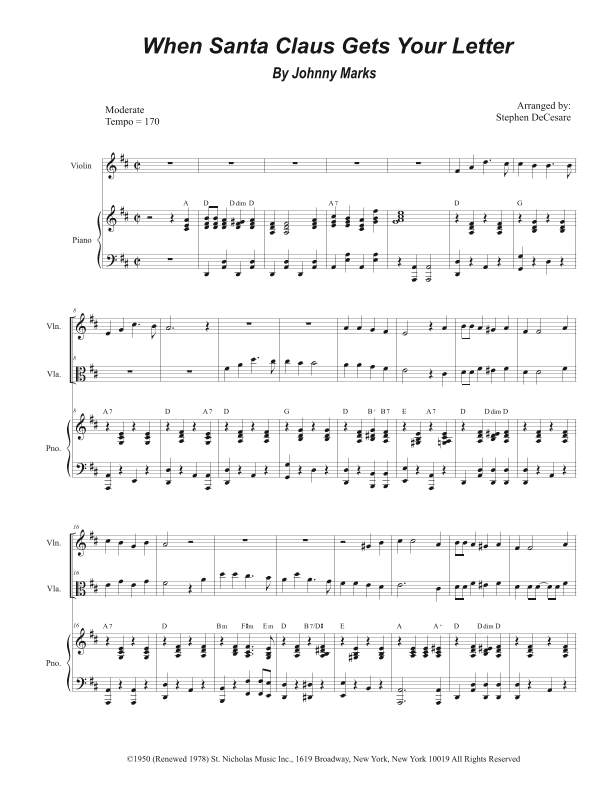 When Santa Claus Gets Your Letter (arr. Stephen DeCesare)
