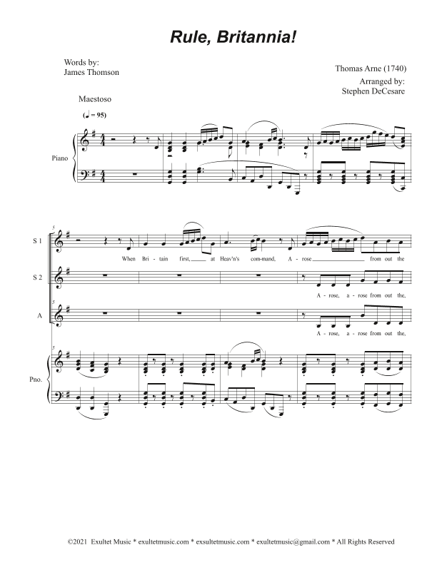 Rule, Britannia! (SSA) (arr. Stephen DeCesare)