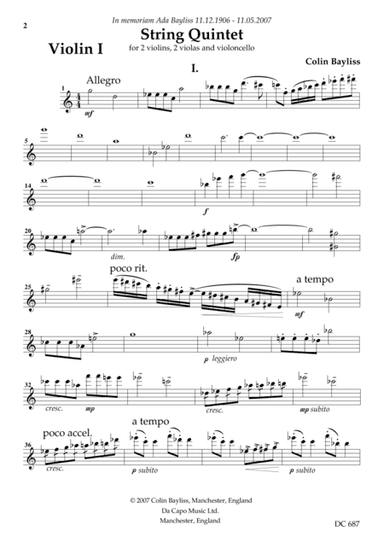 STRING QUINTET (parts)