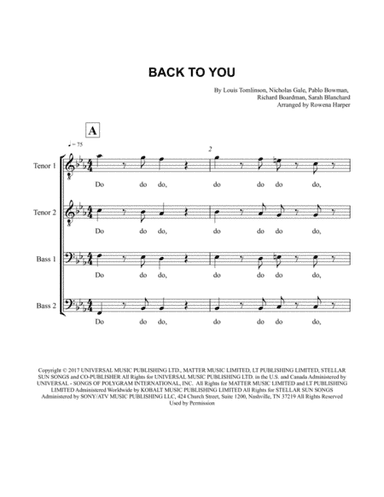 Back To You (arr. Rowena Harper)