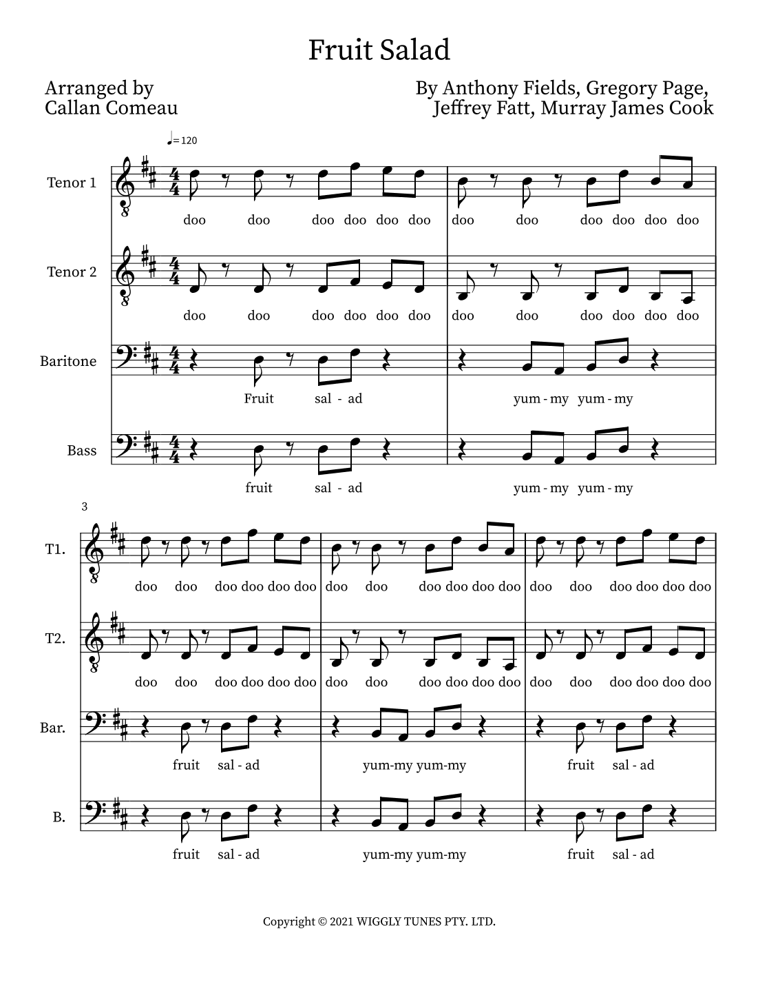 Fruit Salad (arr. Callan Comeau)