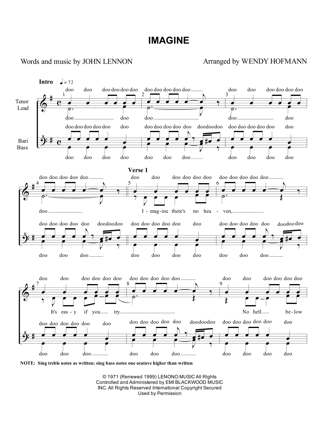 Imagine (arr. Wendy Hofmann)