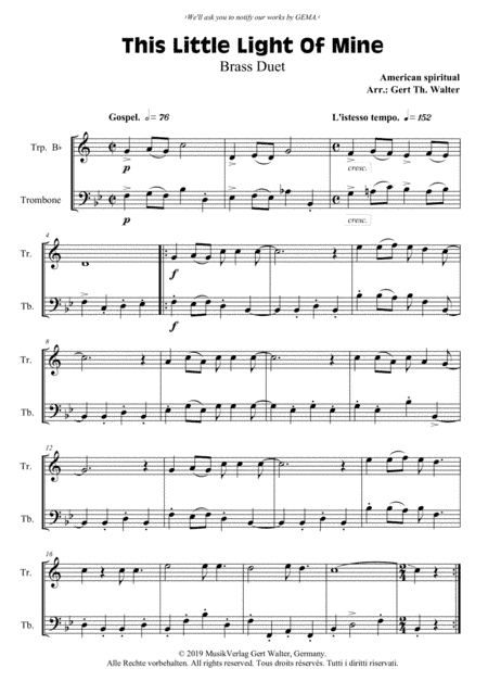 This Little Light Of Mine (arr. Gert Th. Walter)