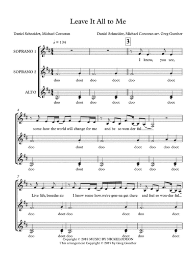 Leave It All To Me (arr. Greg Gunther)