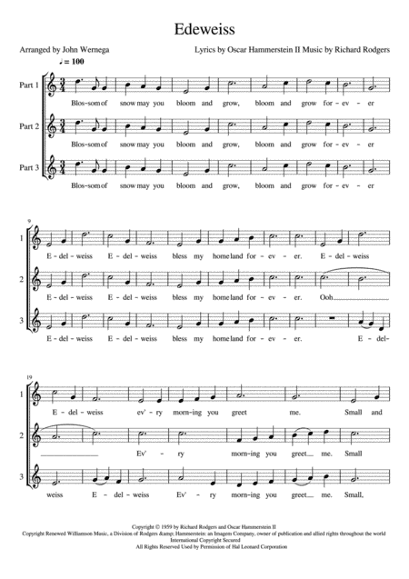 Edelweiss (arr. John Wernega)