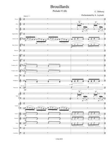 C. Debussy -  Preludes, Book II, Orchestrated by A. Leytush - Score Only