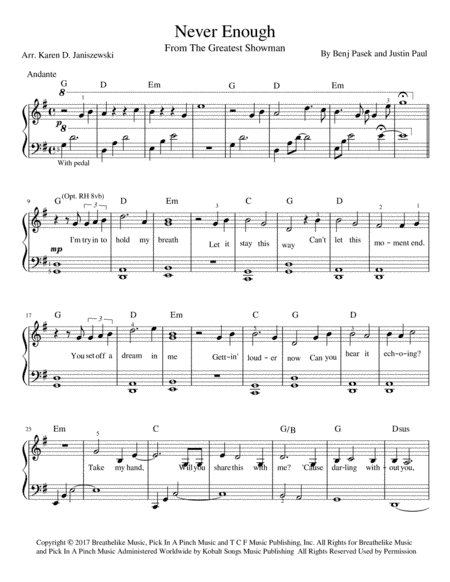 Never Enough (arr. Karen D. Janiszewski)