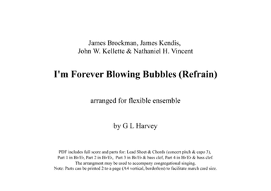I'm Forever Blowing Bubbles (arr. G L Harvey)