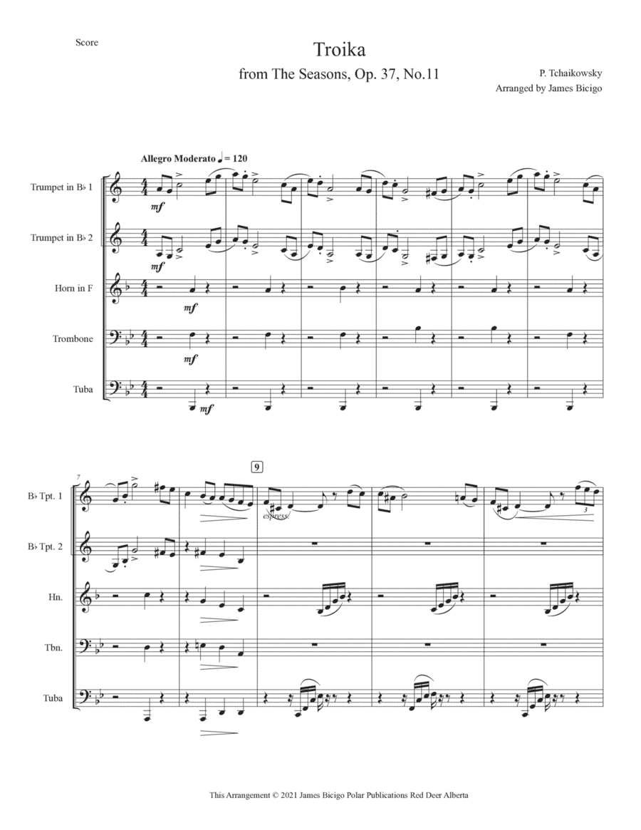 Troika and Christmas from The Seasons (arr. James Bicigo)
