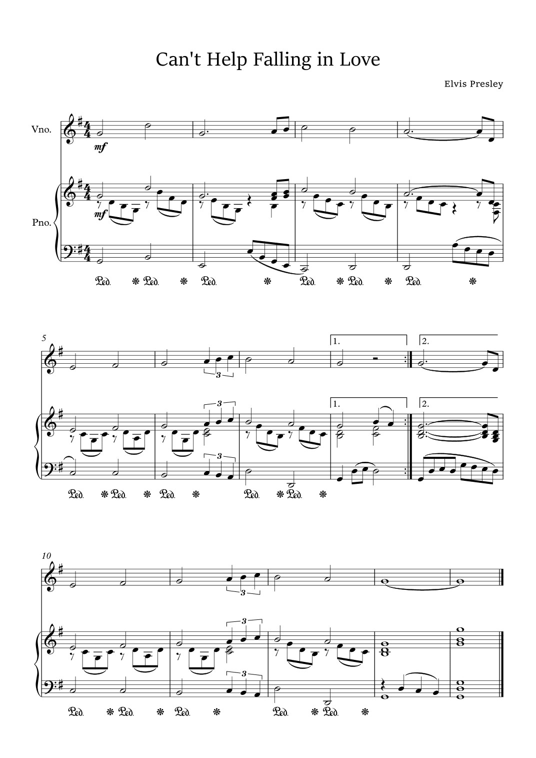 Can't Help Falling In Love (arr. Murilo Frias)