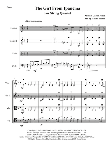 The Girl From Ipanema (garôta De Ipanema) (arr. Shura Sasaki)