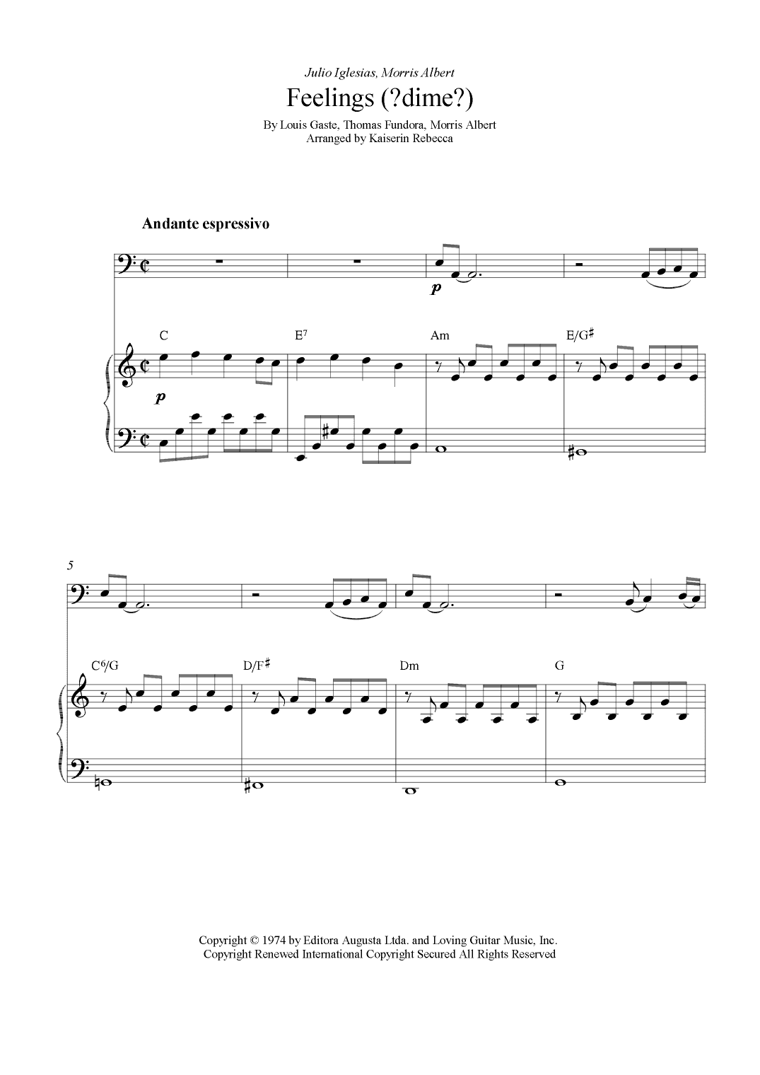 Feelings (?dime?) (arr. Kaiserin Rebecca)