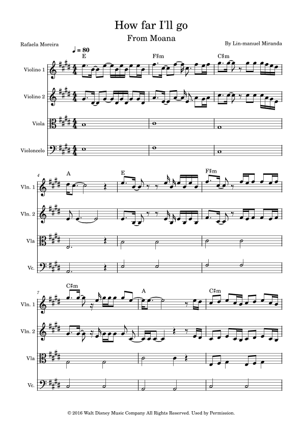 How Far I'll Go (arr. Rafaela Moreira)
