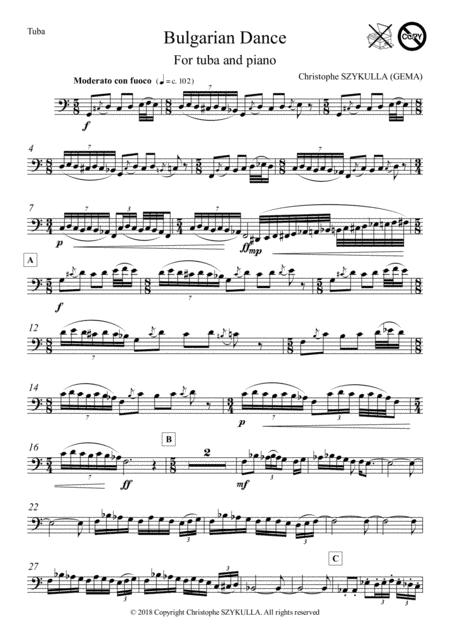 BULGARIAN DANCE FOR TUBA AND PIANO