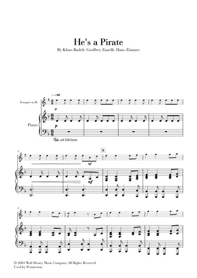 He's A Pirate (arr. Cadenza Editions)