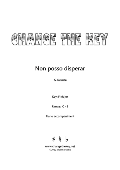 Non posso disperar F Major (arr. S. Martin)