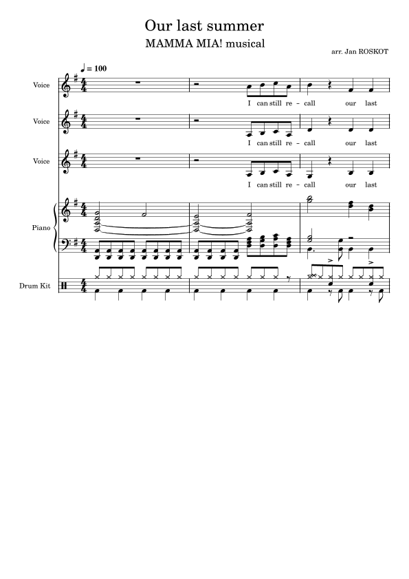 Our Last Summer (arr. Bee Clark)