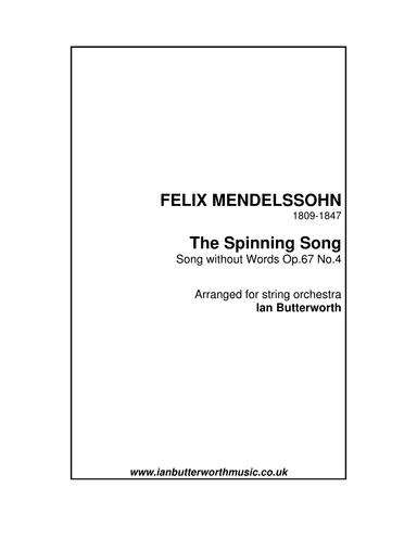 MENDELSSOHN Song without Words Op.67.No.4 for string orchestra (arr. Ian Butterworth)