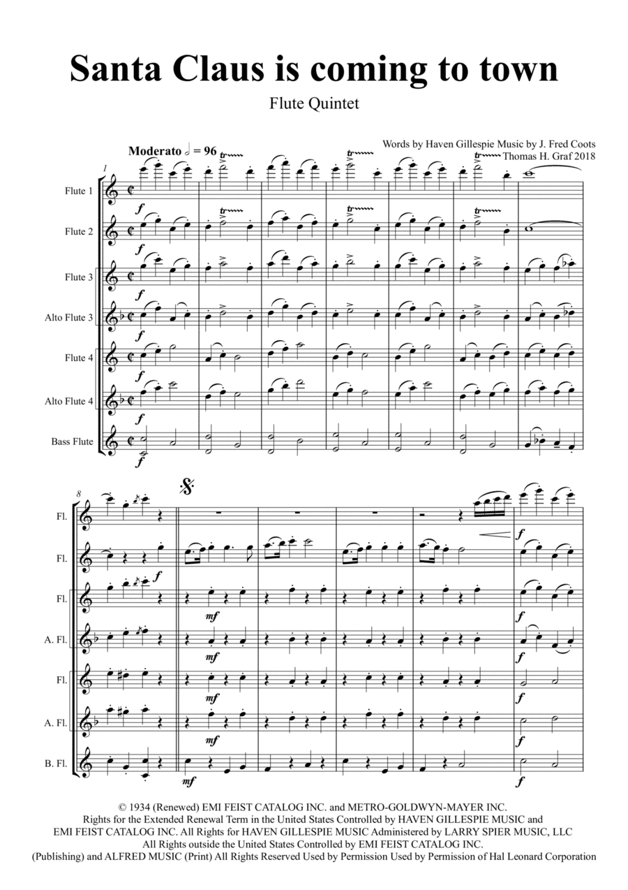 Santa Claus Is Comin' To Town (arr. Thomas Graf)