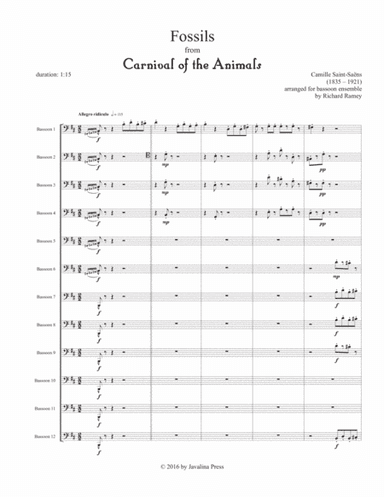 Fossils (from Carnival of the Animals) (arr. Richard Ramey)