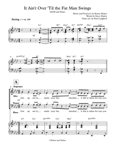It Ain't Over 'Til the Fat Man Swings SATB and Piano
