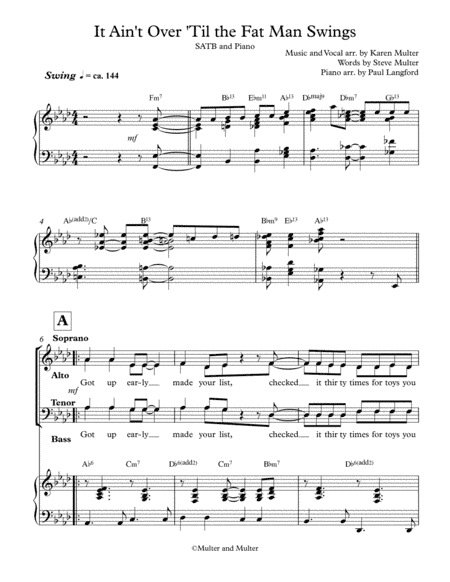 It Ain't Over 'Til the Fat Man Swings SATB and Piano