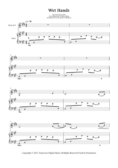 Wet Hands (arr. Henrique F Mangoni)