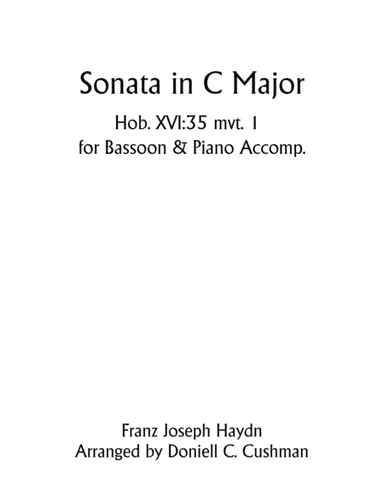 Sonata in C Major Hob. XVI:35 Mvt. 1 (arr. Doniell Cushman)