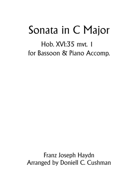Sonata in C Major Hob. XVI:35 Mvt. 1 (arr. Doniell Cushman)