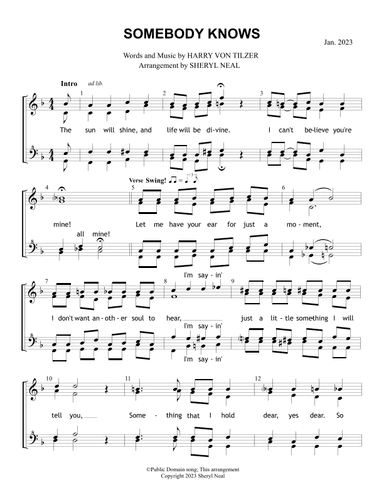 Somebody Knows (arr. Sheryl Neal)