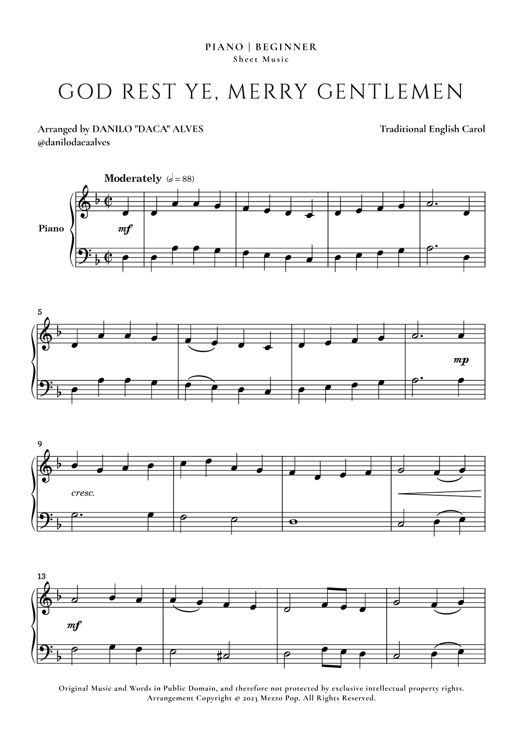 God Rest Ye Merry Gentlemen (arr. Danilo "Daca" Alves)