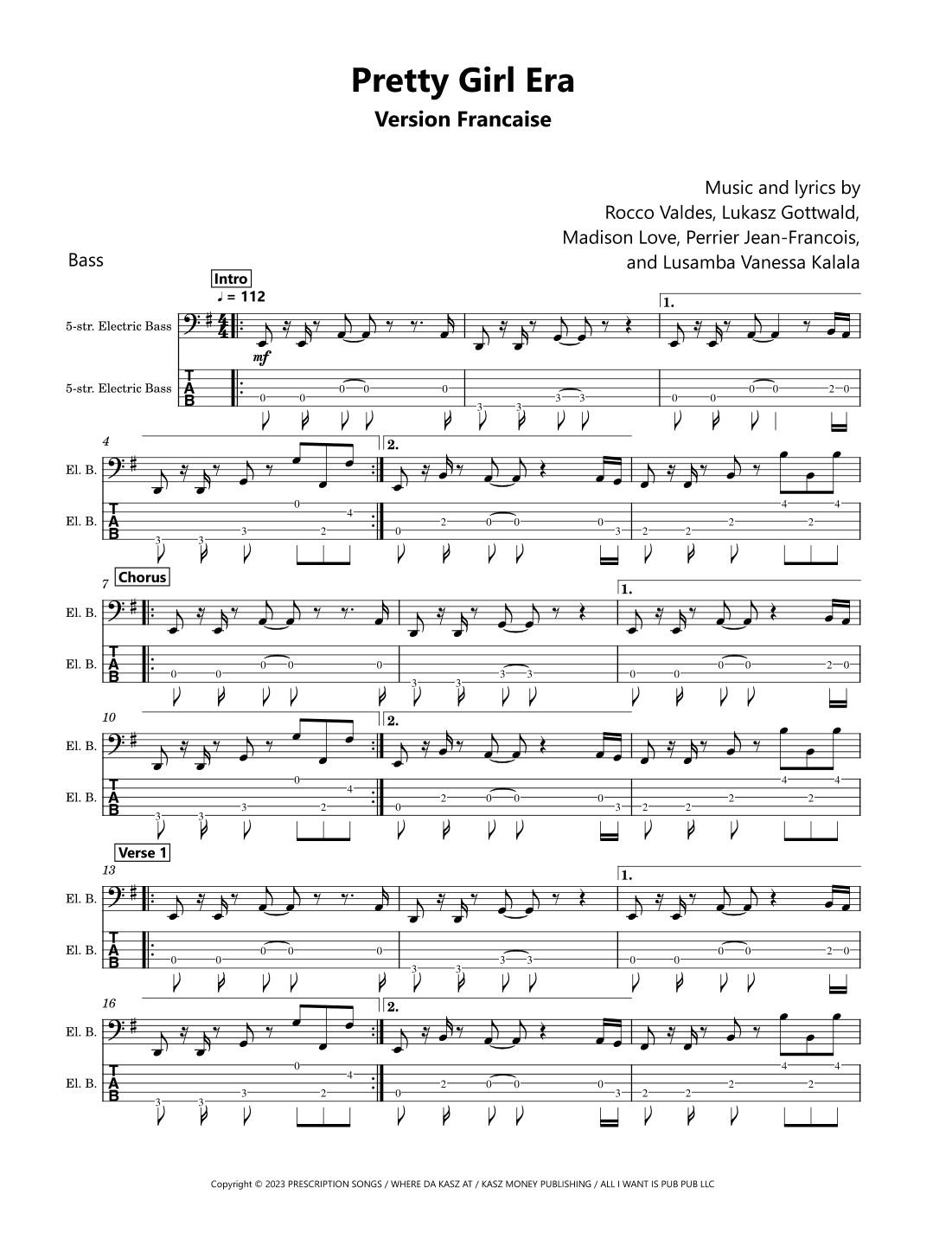 Pretty Girl Era Version Francaise (arr. David Lartey)