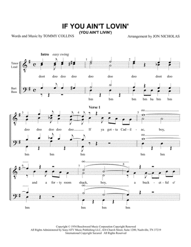 If You Ain't Lovin' (you Ain't Livin') (arr. Jon Nicholas)
