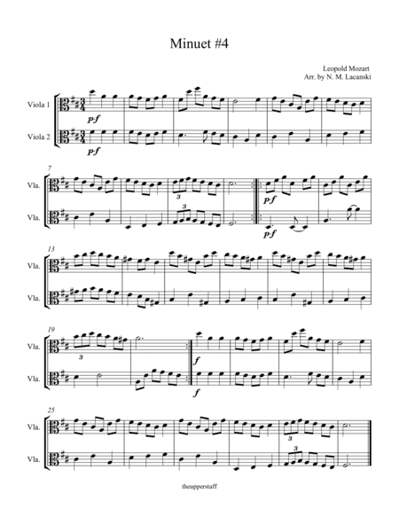 Minuet #4 (arr. Nick Lacanski)