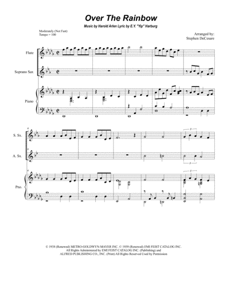Over The Rainbow (from The Wizard Of Oz) (arr. Stephen DeCesare)