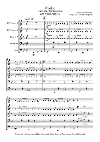 Frolic (theme From Curb Your Enthusiasm) (arr. Vasyl Falbota)