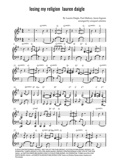 Losing My Religion (arr. ezequiel zeferino edição)