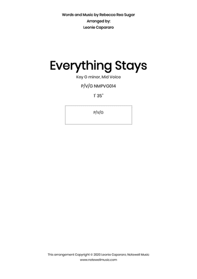 Everything Stays (arr. Leonie Capararo)