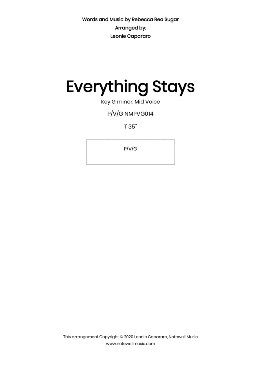 Everything Stays (arr. Leonie Capararo)