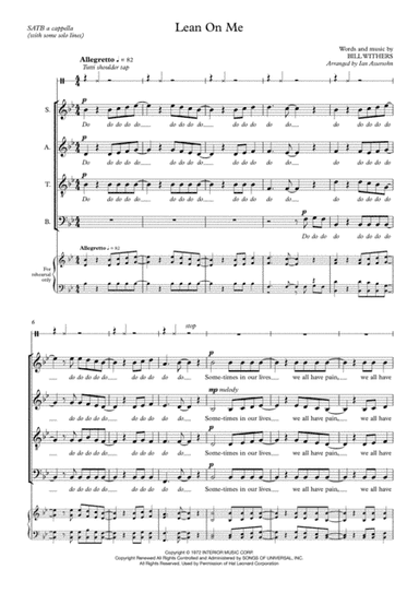 Lean On Me (arr. Ian Assersohn)