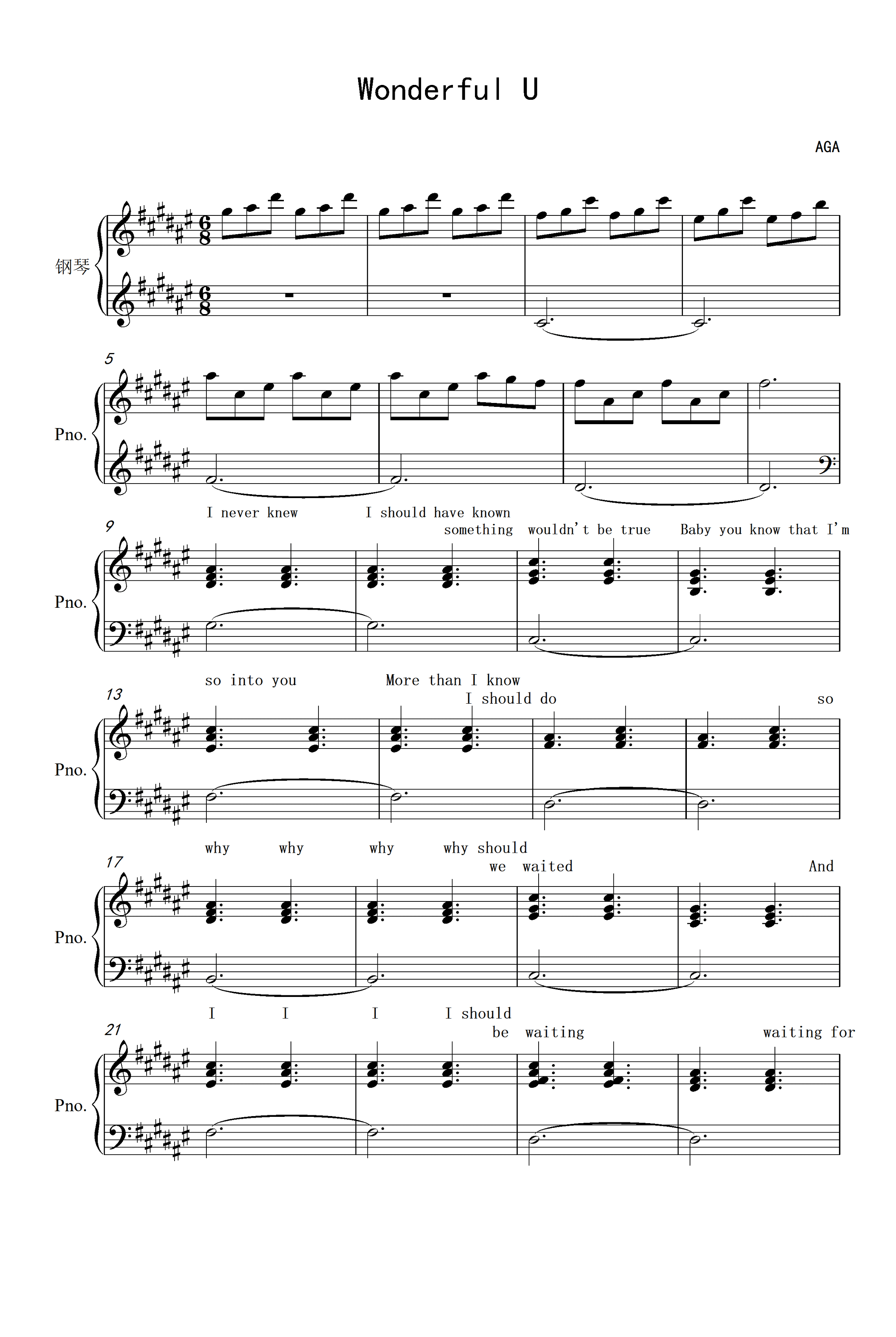 Wonderful U (arr. Aga)