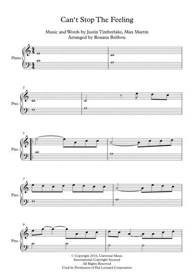Can't Stop The Feeling  from TROLLS (arr. Roxana Belibou)