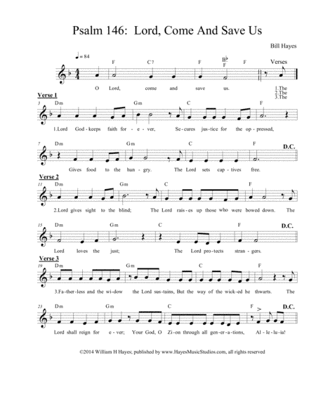 Psalm 146, Lord, Come And Save Us