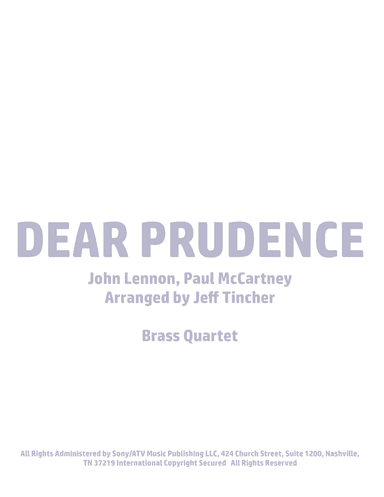 Dear Prudence (arr. Jeff Tincher)