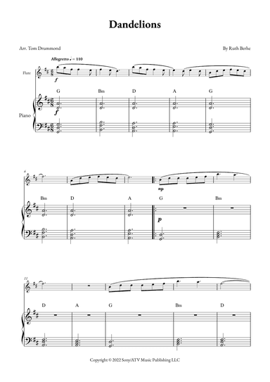 Dandelions (arr. Tom Drummond)