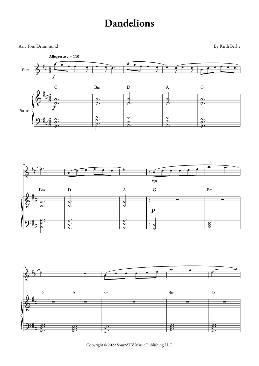 Dandelions (arr. Tom Drummond)
