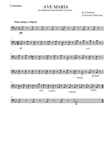 Ave Maria (For Euphonium and chamber orchestra) (arr. Kestutis Planciunas)